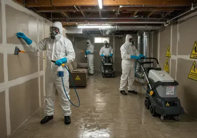 Basement Moisture Removal and Structural Drying process in Navarre, OH